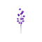 kikkapink deco scrap purple flowers branch - PNG gratuit GIF animé